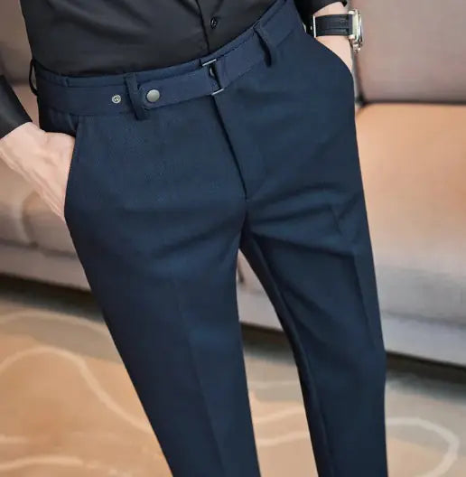 Men's Slim-Fit Textured Suit Pants