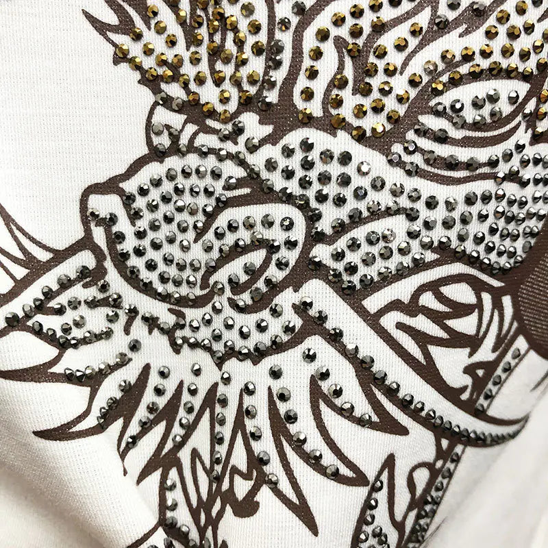 Dragon Rhinestone Short Sleeve T-Shirt for Men