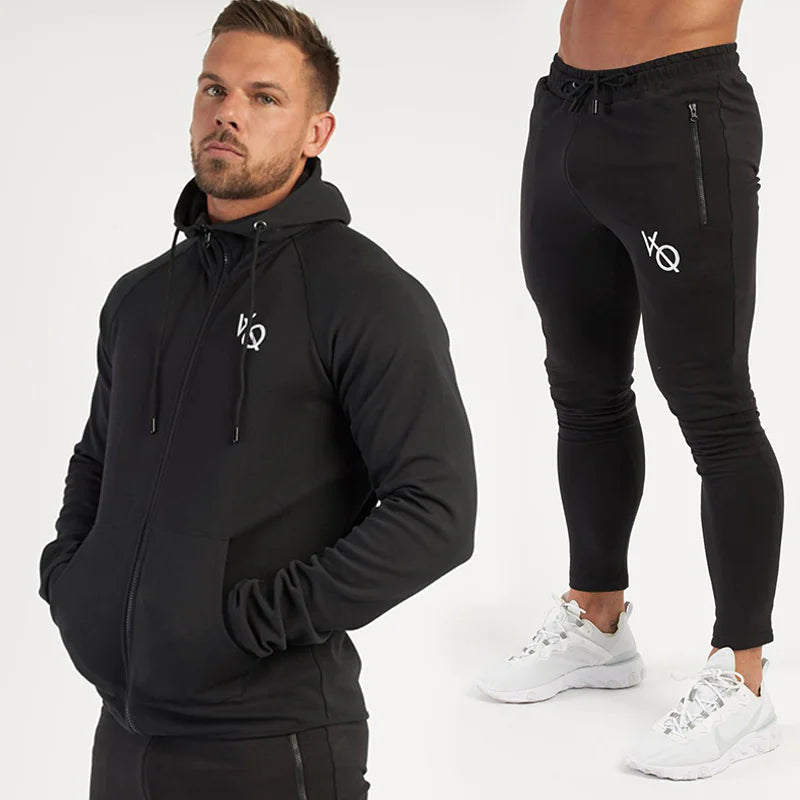 Men's Zip-Up Hoodie - Breathable Slim Fit Sportswear