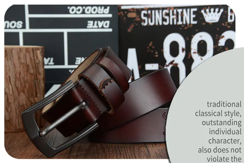 COWATHER Genuine Leather Casual Belt for Men XF012