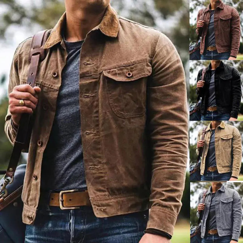 Vintage Washed Jacket for Men (Casual Style)