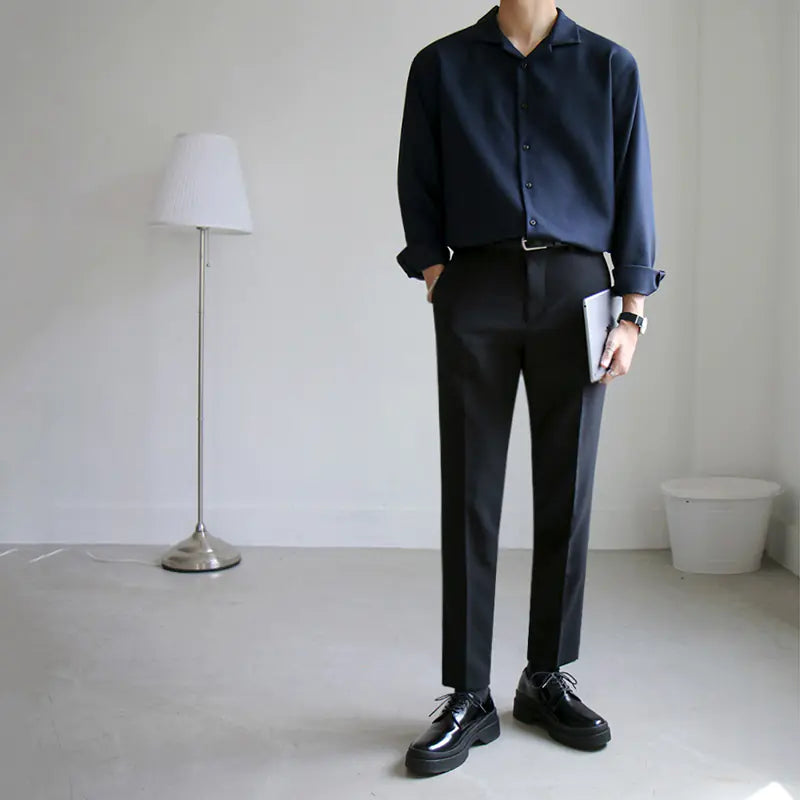 Korean Style Loose Long Sleeve Shirt for Men
