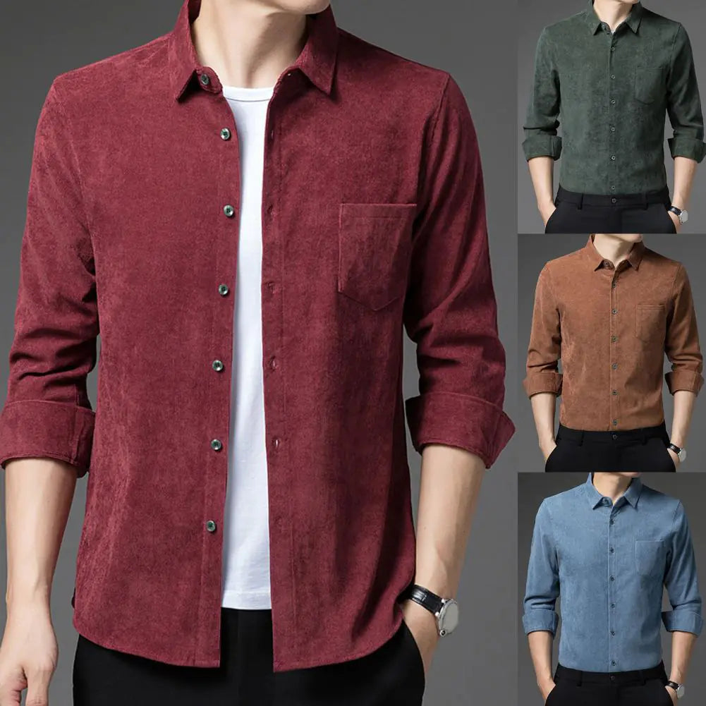 Thickened Long-sleeved Casual Shirt for Men