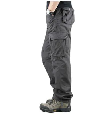 Khaki Military Cargo Pants for Men - Casual Tactical Wear