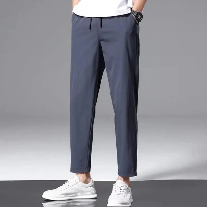 Thin Ice Silk Nine-Part Loose Casual Pants for Men