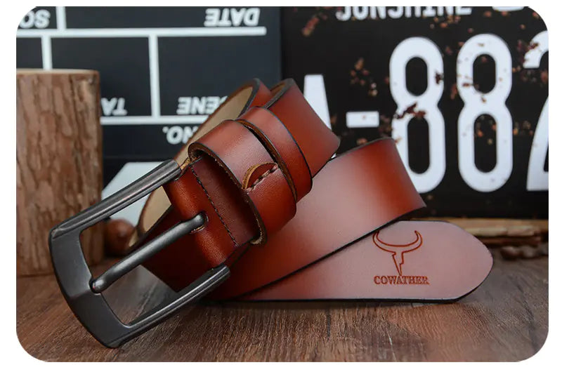 COWATHER Genuine Leather Casual Belt for Men XF012