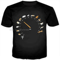 3D Printed Funny Animal Black T-Shirt for Men