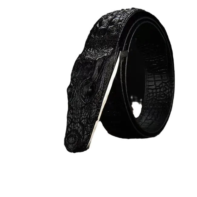 Crocodile Pattern Leather Belt for Men - Casual Design