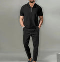 Short Sleeve Zipper Trousers Suit