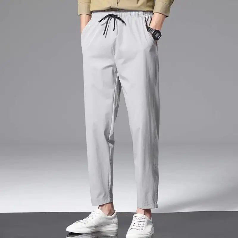 Thin Ice Silk Nine-Part Loose Casual Pants for Men