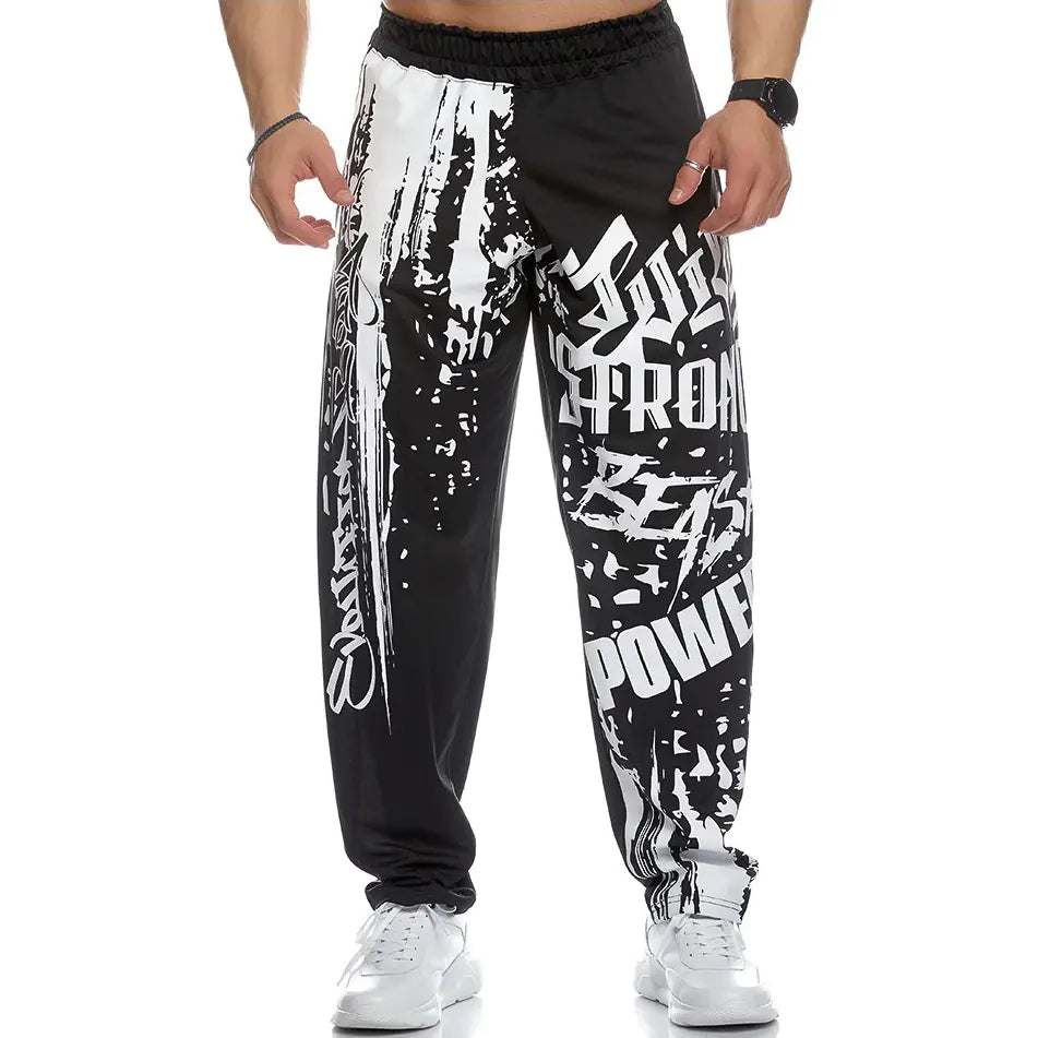 Men's Quick Dry Printed Casual Workout Trousers