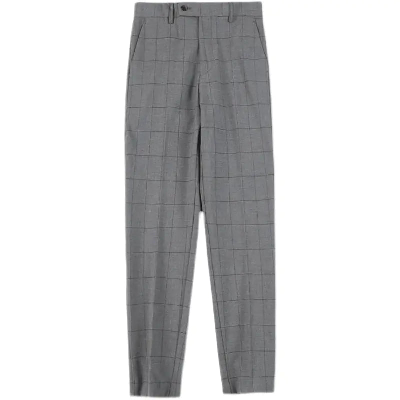 2023 British Style Slim Plaid Suit Pants for Men