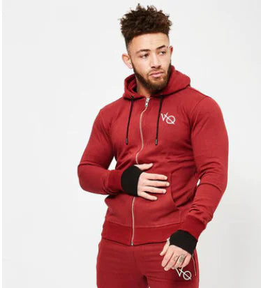 Men's Zip-Up Hoodie - Breathable Slim Fit Sportswear