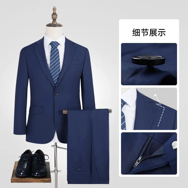 Blue Business Suit for Men and Women (Wedding Attire)