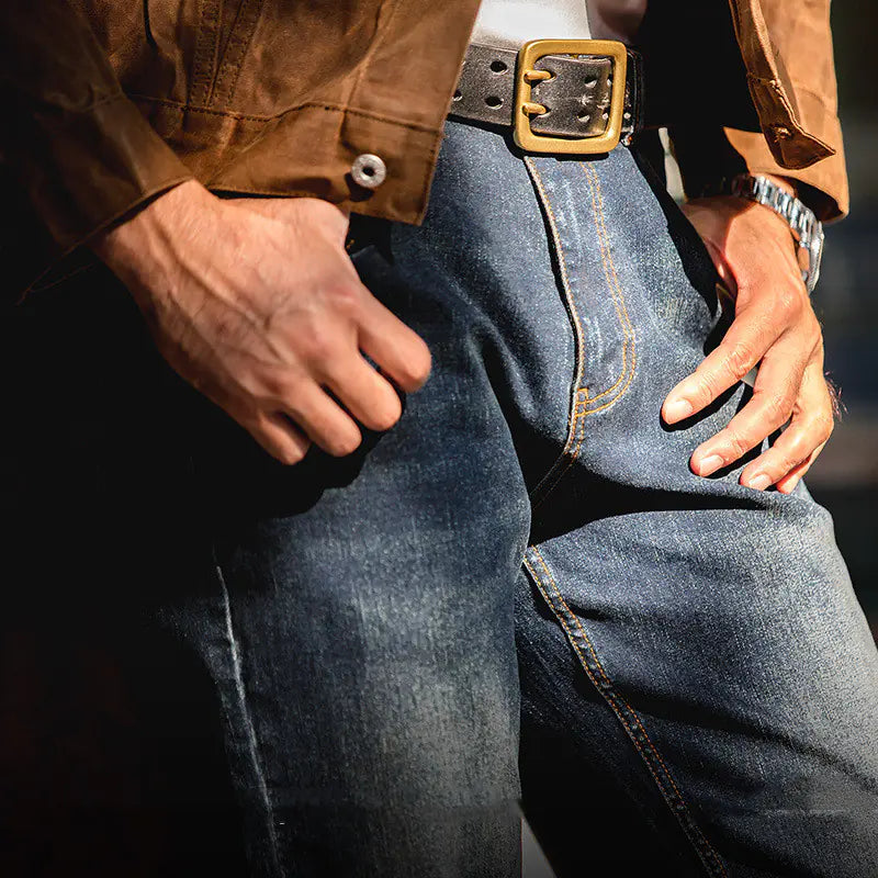 Fashionable Washed Straight Jeans for Men